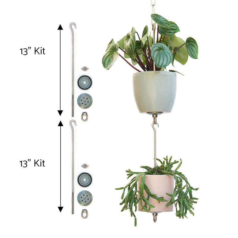 small plant pots with hooks SkyPots - Pot Hanger for Plants - Connectable Hanging Planter Kit - Pot not Included