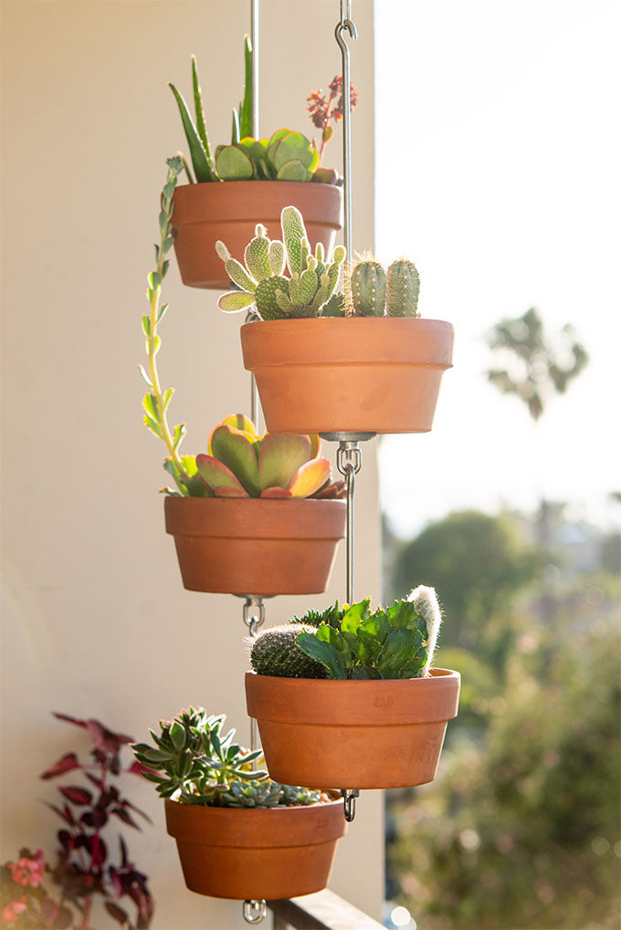 pots for hanging plants SkyPots - Five (5) Pot Hangers for Plants + Accessories - Connectable Hanging Planter Kits - Pots not Included