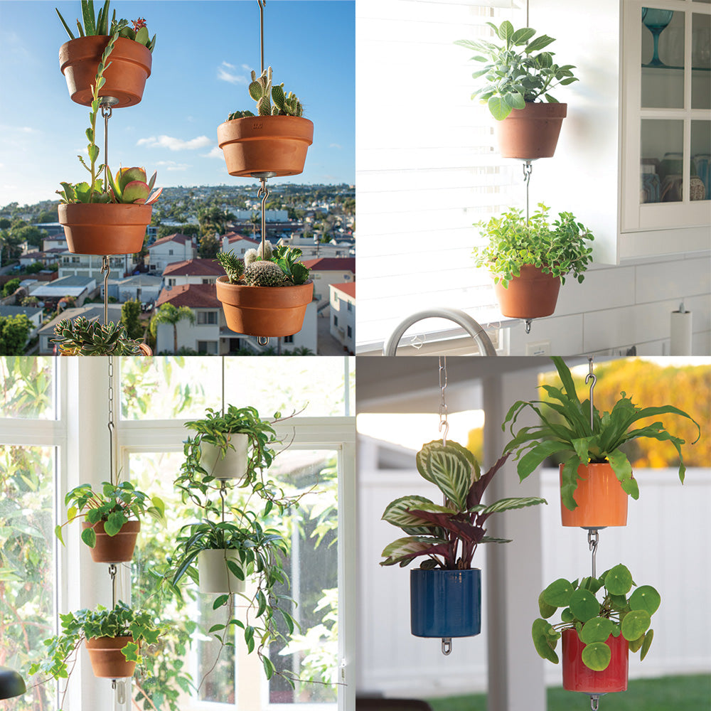hanging pots for plants online SkyPots - Eight (8) Pot Hangers for Plants + Accessories - Connectable Hanging Planter Kits - Pots not Included
