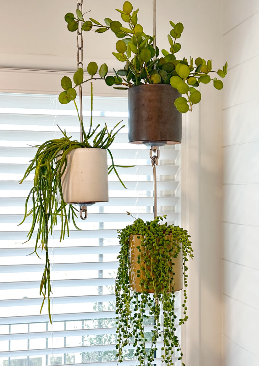 hanger plant pots SkyPots - Pot Hanger for Plants - Connectable Hanging Planter Kit - Pot not Included